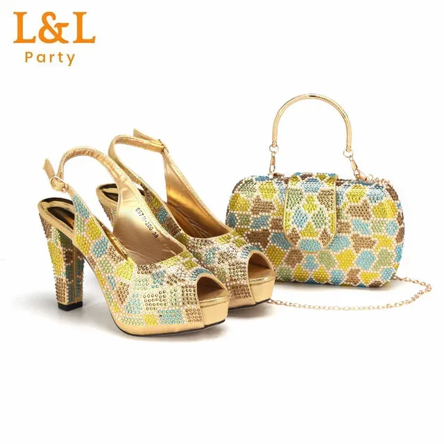 African Wedding Shoes and Bag Set