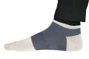 Chokore Light Grey And Navy Blue Ankle Bamboo Socks