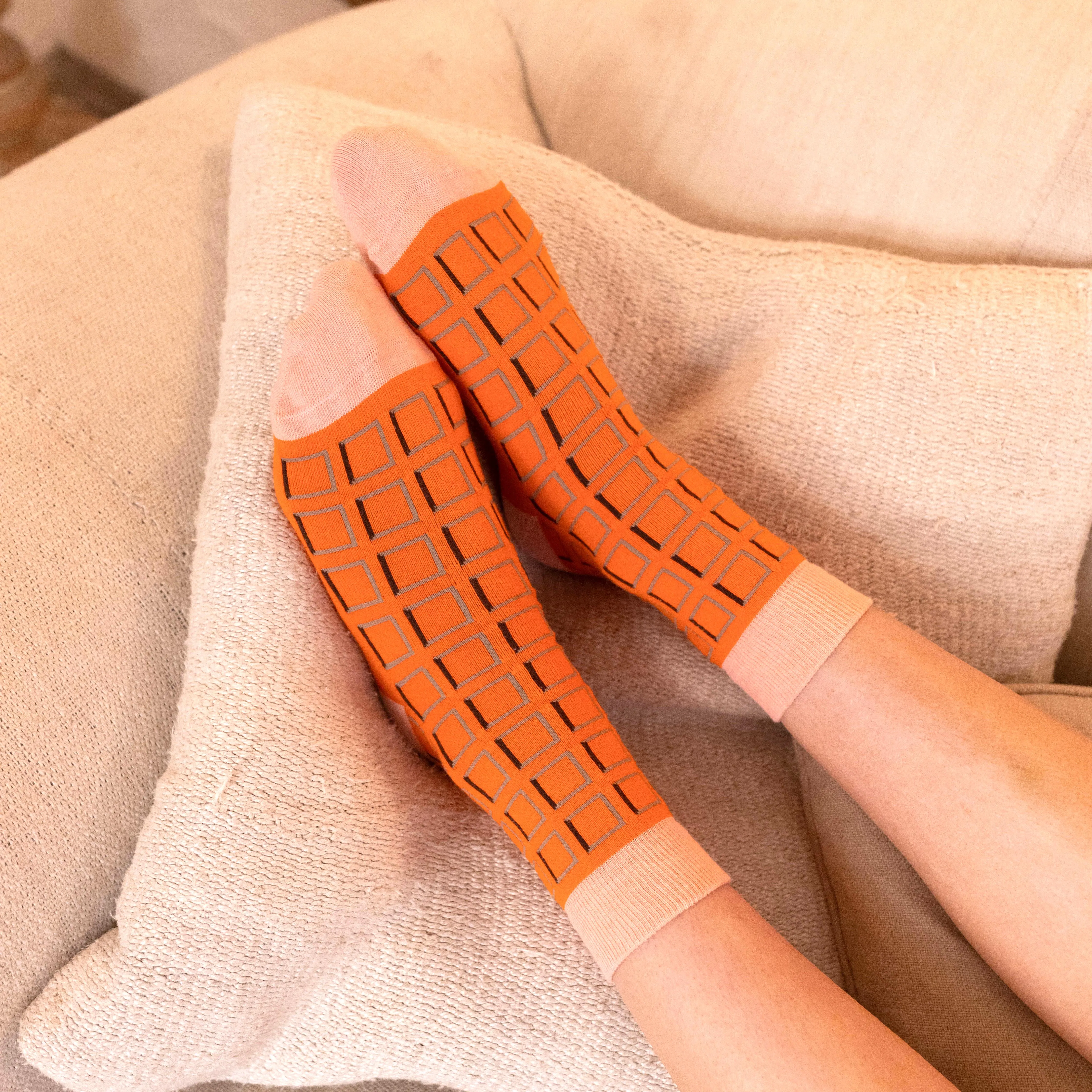 Cube Women's Socks - Orange