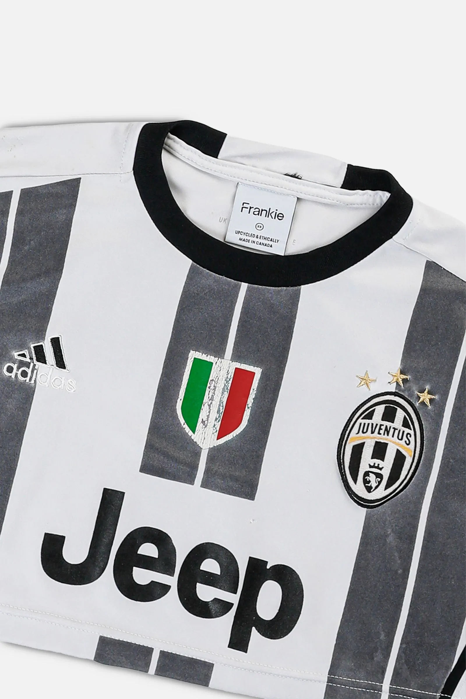 Rework Crop Juventus Soccer Jersey - XS