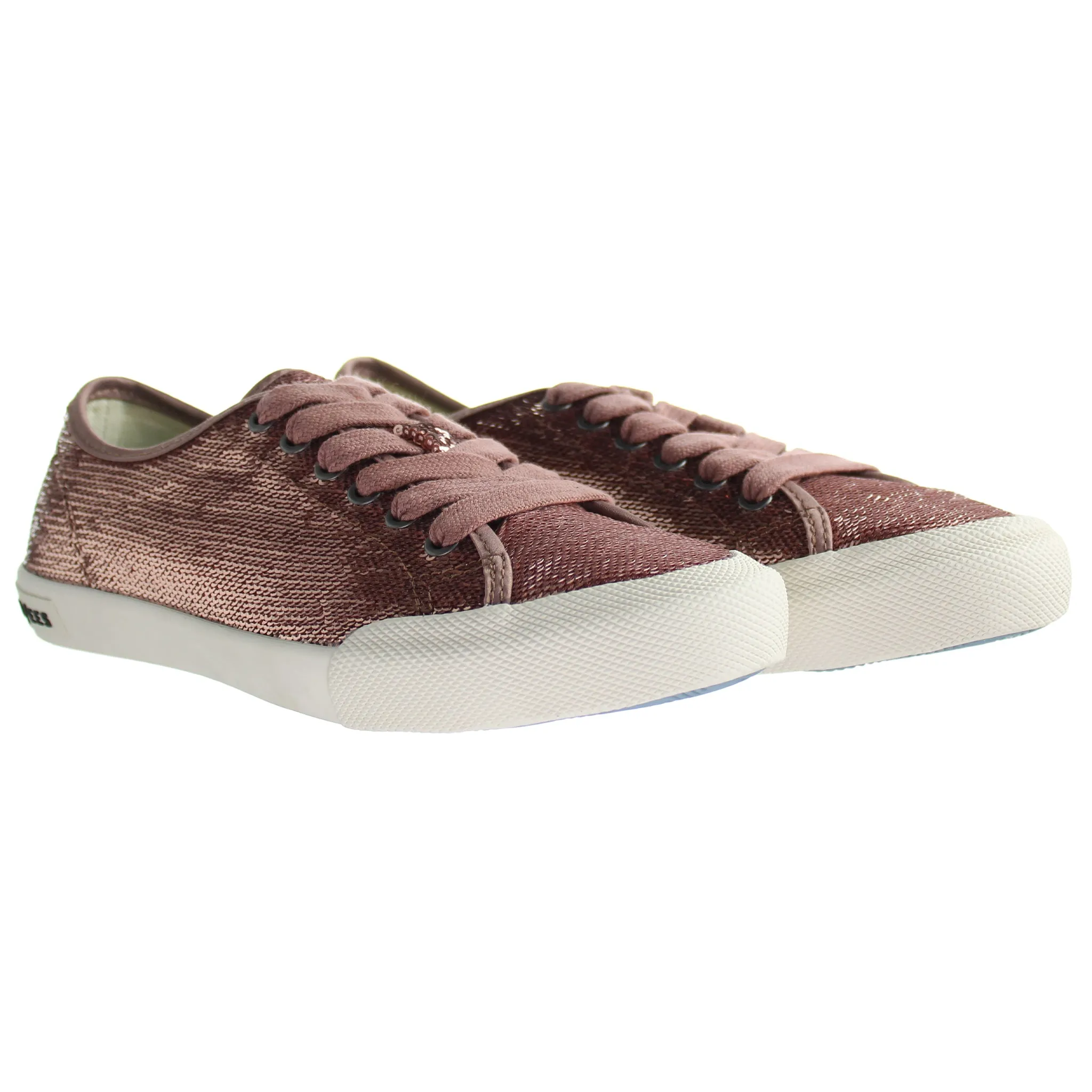 Seavees Monterey Rose Gold Woven Sequins Cambria Sneaker Pink Womens Shoes