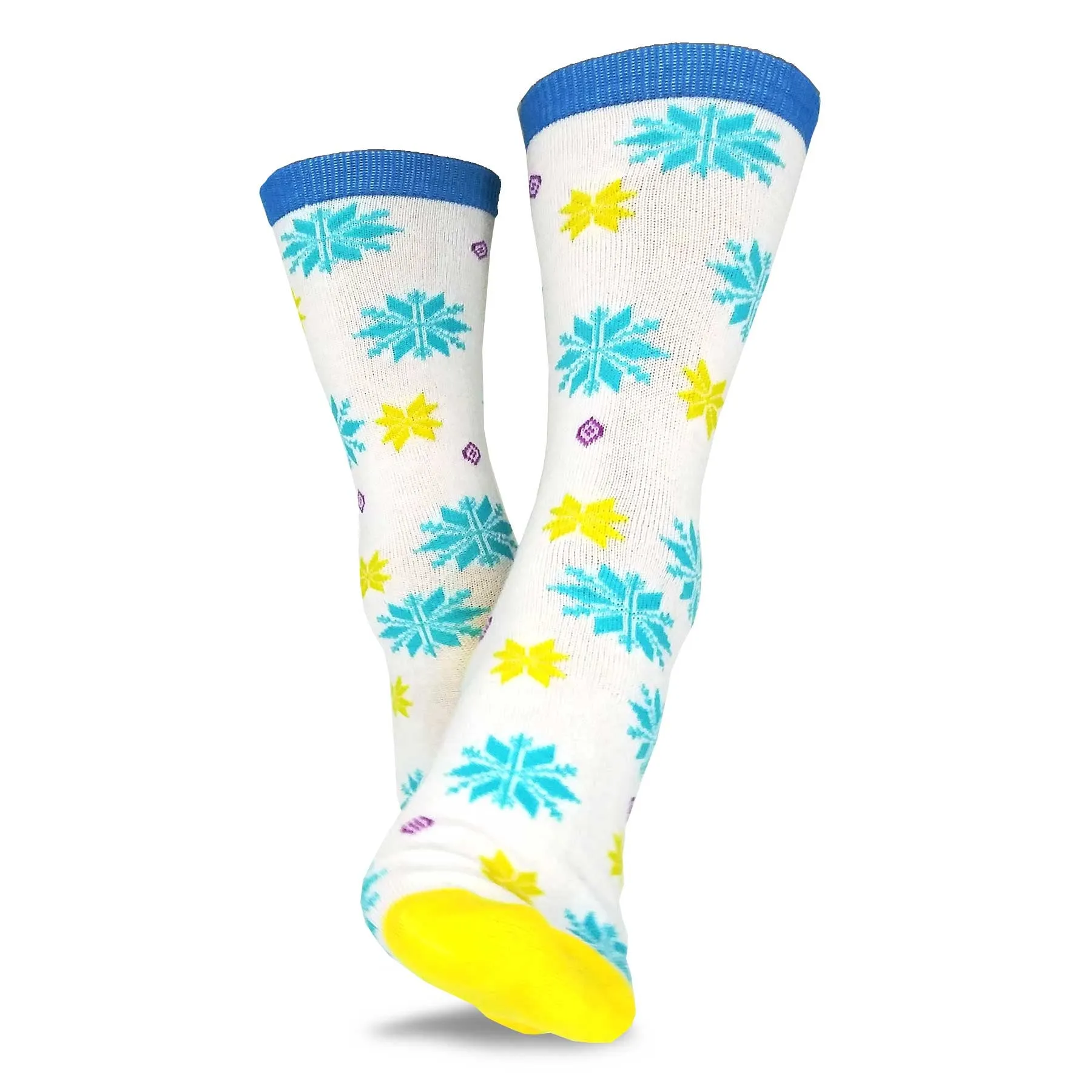 TeeHee Socks Women's Casual Polyester Crew Snowflake 6-Pack (11636)
