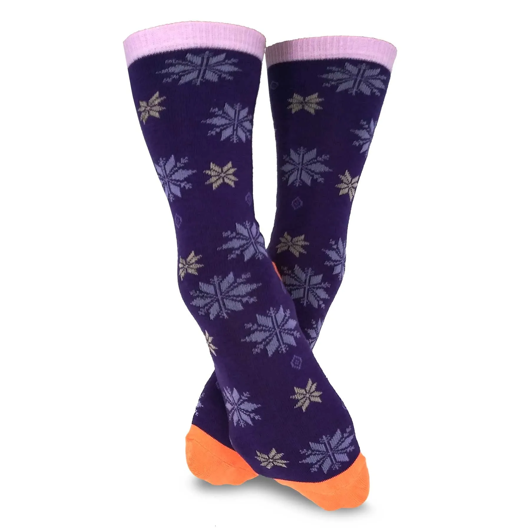 TeeHee Socks Women's Casual Polyester Crew Snowflake 6-Pack (11636)